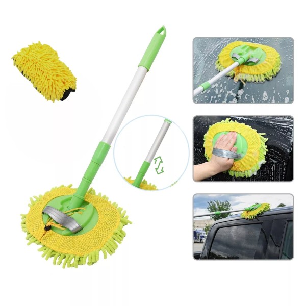 Unbranded 2 in1 Microfiber Car Wash Brush Mop Mitt Kit