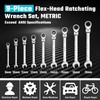 DURATECH 9-Piece Flex-Head Ratcheting Wrench Set, Combination Wrench Sets, 72