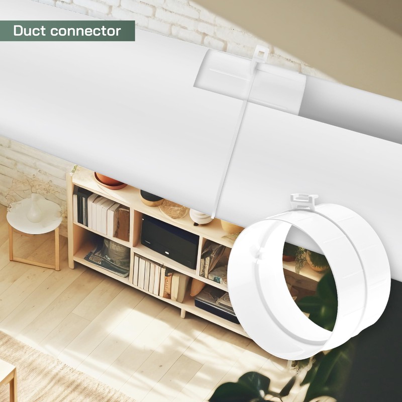 Vent Systems 4" Inch - White - Male Fit Duct