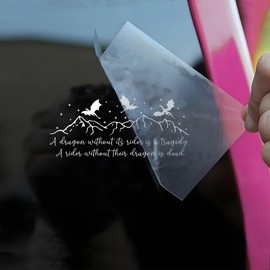 A Rider Without Their Dragon is De*d Car Decal Funny Fourth Wing Dragon, Mountain Fantasy Car Window Accessories Affirmations Vinyl Waterproof 6 Inches Bumper Decal Gift for Mom Dad Friend