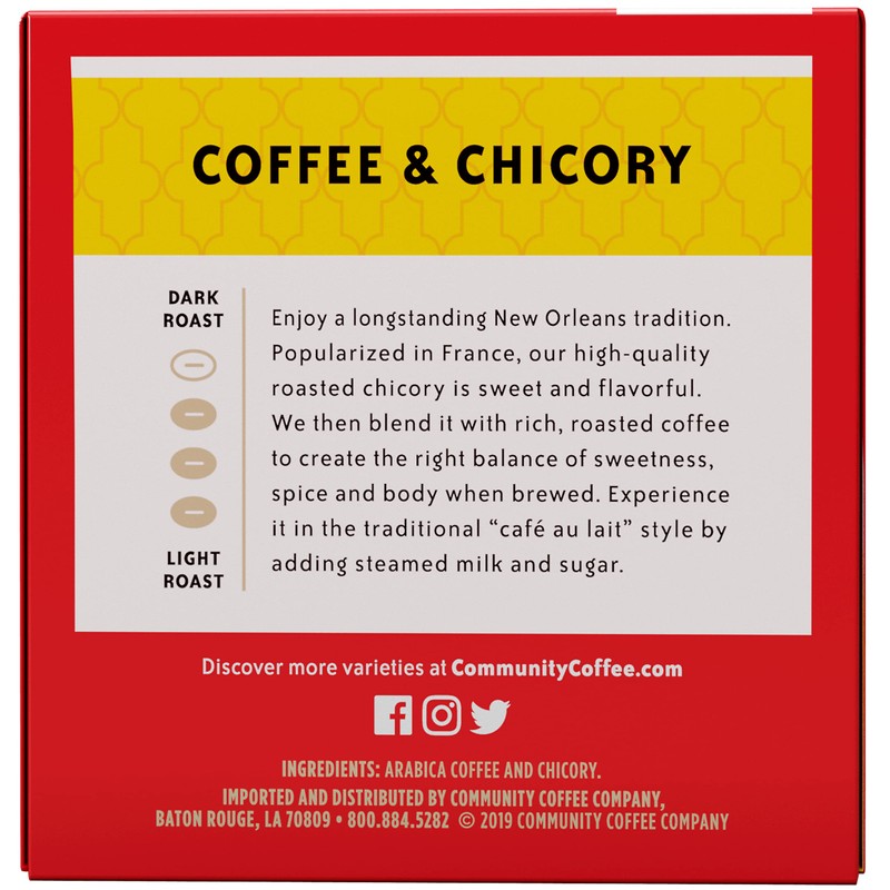 Community Coffee Coffee & Chicory Medium Dark Roast Single Serve