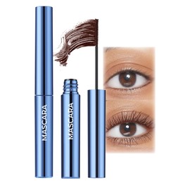 Ultra Fine Waterproof Mascara for Fine Short Eyelash,Skinny Black Mascara,False Lash Effect,Long Lasting, No Flaking, No Clumping,Lengthening & Thickening (Brown)