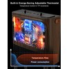 Electric Fireplace Heater with 3D Realistic Flame, Humidifier, Thermostat, Safety
