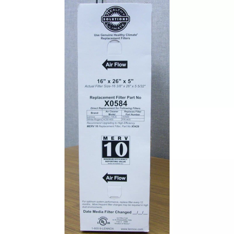 Lennox X0584 BMAC 16" x 26" x 5" Furnace Filter