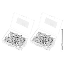 HARFINGTON 100pcs Sanding Bands for Nail Drill, 240 Grit Small Sanding Band with 3.1mm / 1/8" Mandrel, Mini Drill Bits Nail Tech File for Acrylic Gel Nail Shaping Polishing, White