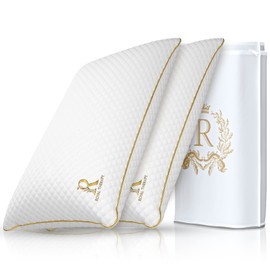 Royal Therapy Pillows Queen Size Set of 2, Shredded Memory Foam Queen, Rayon Derived from Bamboo, Queen Pillows, for Side Sleepers Bed Cooling