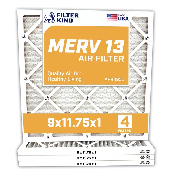 Filter King Air Filters 9x11.75x1 | 4-PACK | MERV 13