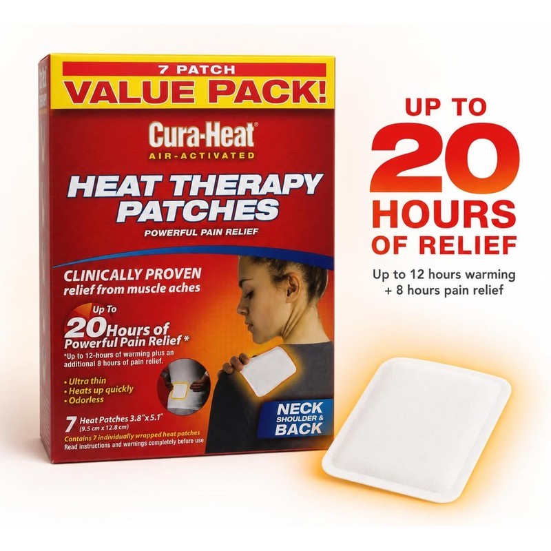 Cura-Heat Heat Therapy Patches, Air Activated, Neck Shoulder & Back,