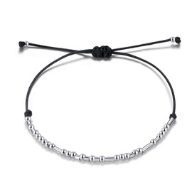 morniface Morse Code Bracelets for Women, Funny Inspirational Gifts Jewelry Birthday Graduation Gifts for Her Best Friends (Zero Fucks Given)