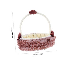 CAXUSD Elegant Hand Woven Wedding Flower Storage Basket Multi Functional Candy Organizer DIY Decorative Basket for Bridal Showers Parties and Wedding Decor and Rope Design
