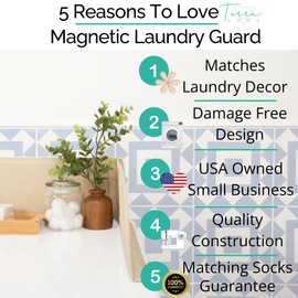Laundry Guard with Gap Cover - Prevent Clothes from Falling Behind - Adjustable Magnetic Laundry Guard for Front Load Washer and Dryer - Laundry Room Essentials for Moms, College Dorm Rooms (Cream)