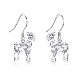 Goat Gift for Women 925 Sterling Silver Goat Earrings Dangle Cute Animal Earrings Goats Jewellery for Female Man for Goat Lovers
