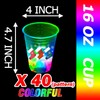 mishunyus 40 PCS Christmas Party Cups Glowing Christmas Flashing Theme