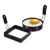 LXLOVESM 2-Pack Round+Square Egg Rings Set with Silicone Handle, Stainless