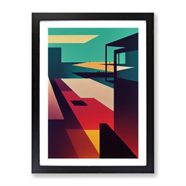 Futuristic City Architecture No.3 Framed Print for Living Room Bedroom Home Office Décor, Wall Art Picture Ready to Hang, Black A4 Frame (34 x 25 cm)