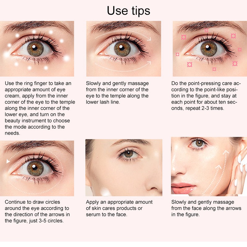 Red Blue Light Therapy Eye Massager Dark Circle Removal Hot