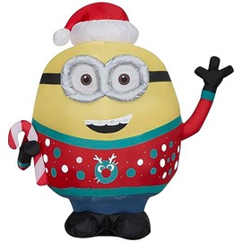 3.5' Gemmy Airblown Minions Otto w/Ugly Christmas Sweater Yard Decoration 117231