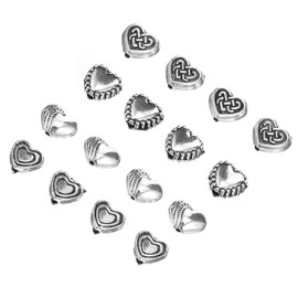 Tofficu Bulk Jewelry Supplies 100pcs Heart Shape Spacer Beads for DIY Bracelet Necklace