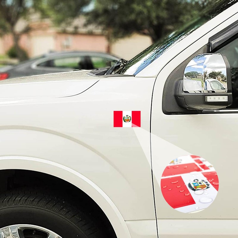 JBCD Peru Flag Decal Car Sticker Peruvian Flags for Trucks