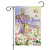 Louise Maelys Easter Garden Flag He Is Risen Cross Floral