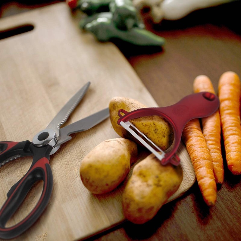 Heavy Duty Kitchen Shears with Peeler Set - Perfect for