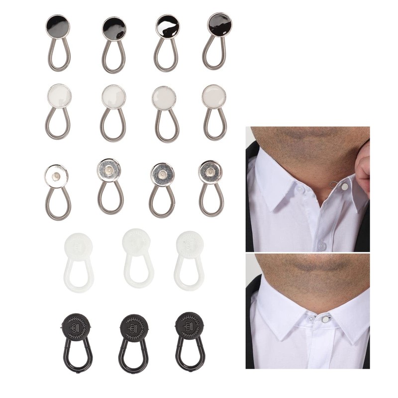Extensor de Botón de Cuello de Camisa de 18 Piezas,