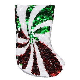 Holiday Lane Peppermint Twist Mini Sequin Stocking Ornament, 6" x 3.5"