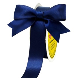 LEEQE Double Face Navy Blue Satin Ribbon 7/8 inch X 25 Yards Polyester Navy Blue Ribbon for Gift Wrapping Very Suitable for Weddings Party Invitation Decorations and More