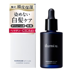 ilumi u. Scalp Beauty Serum, Gray Hair Care, Dandruff, Itchy, Hard, Voluminous, All-in-One, For Men & Women, Non-Dying, Gray Hair Care, Hematin, Plant Based, Moisturizing, Hypoallergenic, Fresh Citrus Scent, Made in Japan (60 g)