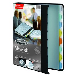 Wilson Jones View-Tab Presentation Binder, 1-Inch Capacity, 8.5-Inch X 11-Inch Sheet Size, Black (W55095)
