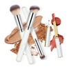 Makeup brushes set beige white