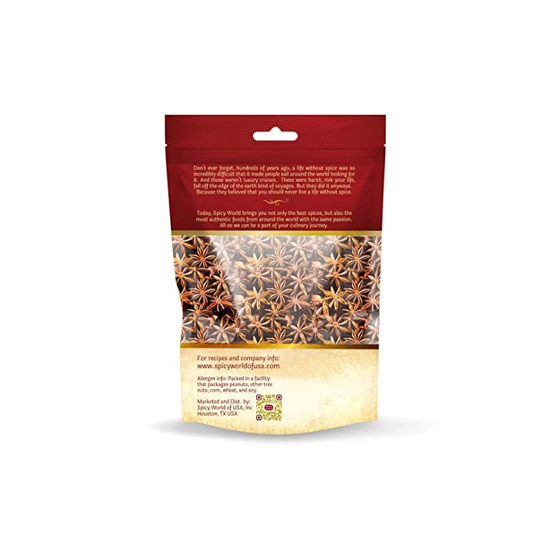 Spicy World Star Anise Whole Pods 3.5Oz Bag -Premium Quality,