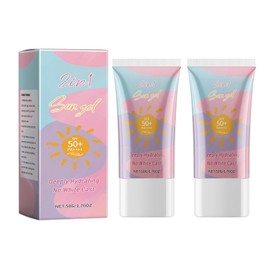 Pack of 2 2-in-1 Primer Daily UV Serum SPF 50+, Relief Sun, Physical Sunscreen, No White Veil, Antioxidant Protection, Moisturising and Nourishing, Suitable for All Skin Types