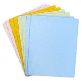 AIMI 8pcs Assorted Colors Microfiber Cleaning Cloths - 6" x 7" Microfiber Glasses Cloth - Great for Cleaning Eyeglasses, Cell Phones, Screens, Lenses, Glasses and All Delicate Surface