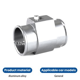 zipelo Water Temp Joint Pipe, Car Aluminum Alloy Water Temperature Sensor Adapter, 28-40 mm Universal Sensor Gauge Radiator Hose Adapter Clamps, Automotive Engine Radiator (40mm/Silver)