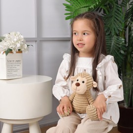 Apricot Lamb Toys Plush Corduroy Monkey Stuffed Animal Soft Cuddly Perfect for Child (Corduroy Monkey 8.5 Inches)