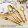 Kelenfer Silverware Set Flatware Set Shiny Gold Cutlery Set with