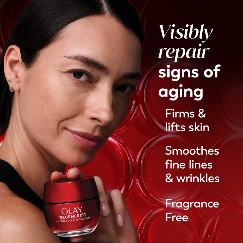 Olay Face Moisturizer, Regenerist Micro-Sculpting Cream for Women, Fragrance-Free -