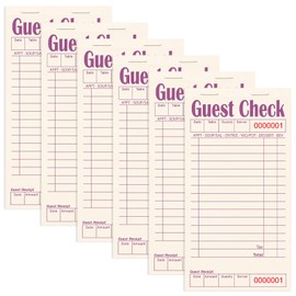 ZPARIK Guest Checks Books for Servers, Server Note Pads, 6 Pack, Natural Color Paper, Waitress Notepad for Restaurants, Waitress Accessories, 300 Sheets, Purple