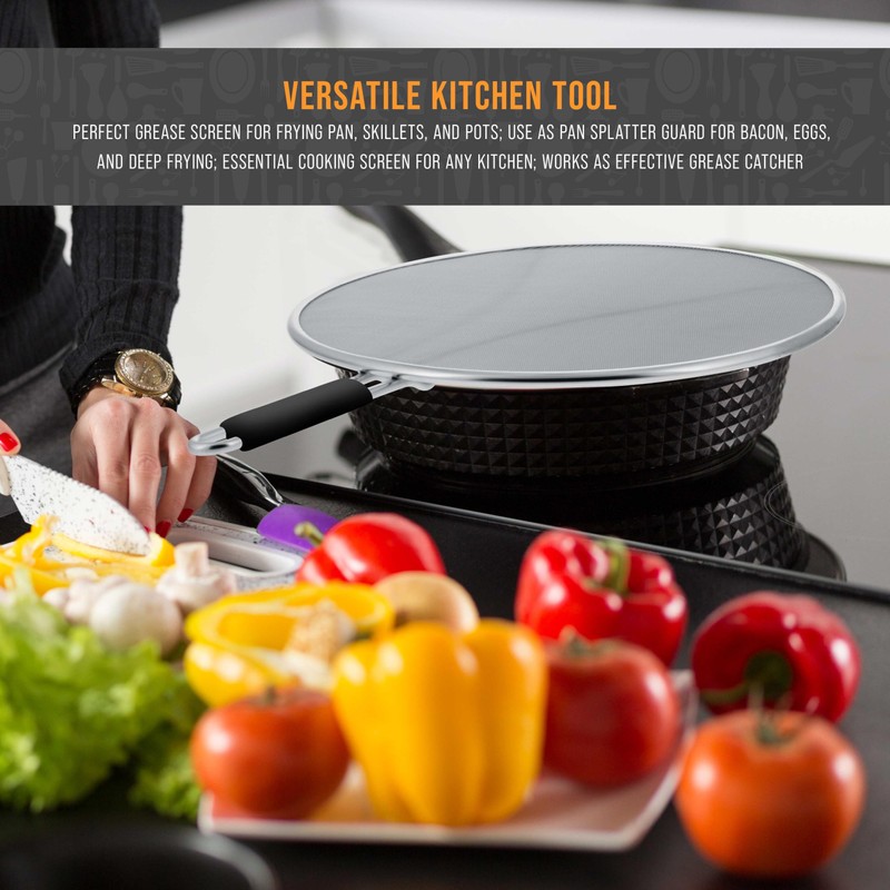 U.S. Kitchen Supply Stainless Steel Splatter Guard 13" Fine Mesh