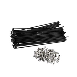 Hihaha 40pcs Bicycle Carbon Steel Spoke 12G 160mm Length with Nipples Black Durable Material