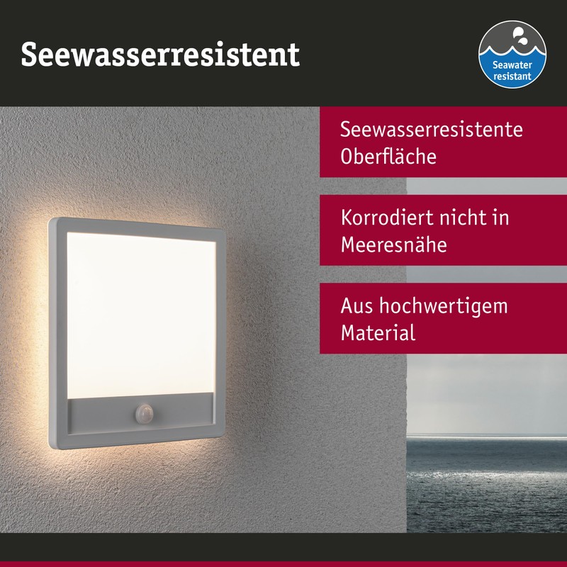 Paulmann 94663 LED Outdoor Light Panel Lamina with Motion Sensor