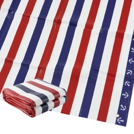 Asahi Koyo Leisure Sheet, Thick, For 4 - 5 People, 70.9 x 70.9 inches (180 x 180 cm), 2 Tatami Mat, Marine Border Pattern, Includes Sheet Pins, 3 Layers, Waterproof, Cold Air and Moisture Prevention,