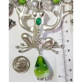 Claire Kern Creations 5 Vintage Frog Pendants Handmade Gemstone Necklace Earrings Bracelet Brooch