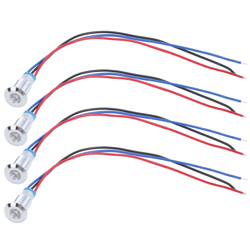 4 Sets PreWired Round LEDs Waterproof 2Color Signal Light Common