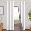 NICETOWN 100% Absolutely Blackout Linen Curtains with Thermal Insulated Liner,