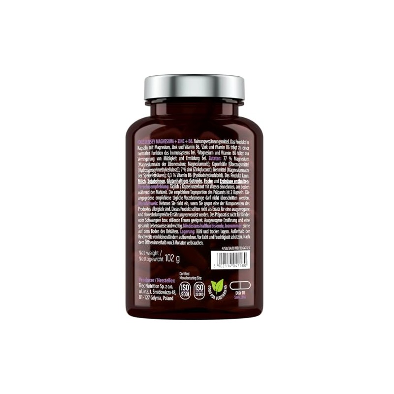 Essensey Magnesium + Zinc + Vitamin B6 Complex - Magnesium