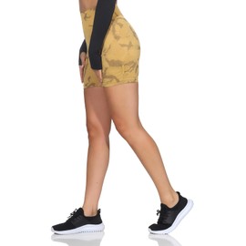 GYMSHARK Women's Adapt Camo Seamless Shorts, Tights, Savanna Yellow, XS