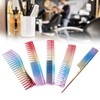 5pcs Space Aluminum Colorful Gradient Haircut Comb Salon Hairdressing Comb