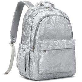 Kimwadalh School Backpack Girls Children School Bag Backpacks School Bag Daypacks School Bag Women's College Backpack for School Travel with 15 Inch Laptop Compartment, silver grey